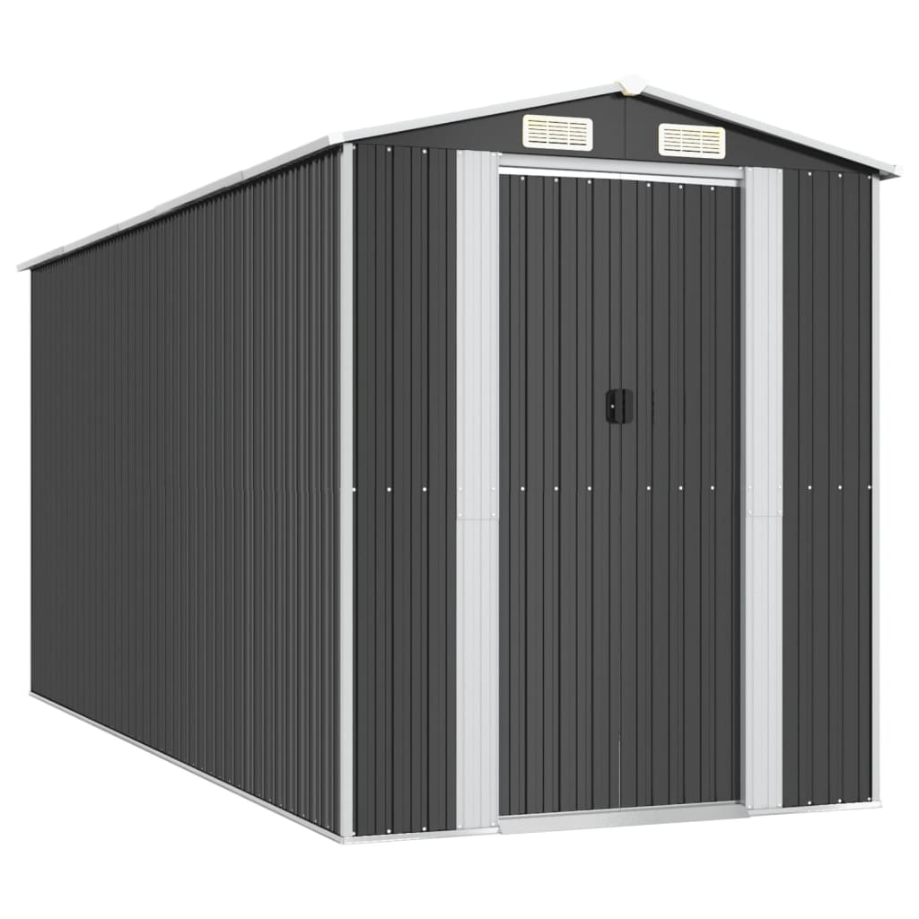 Vidaxl jardin hangar 192x440x223 cm anthracite en acier galvanisé -colore