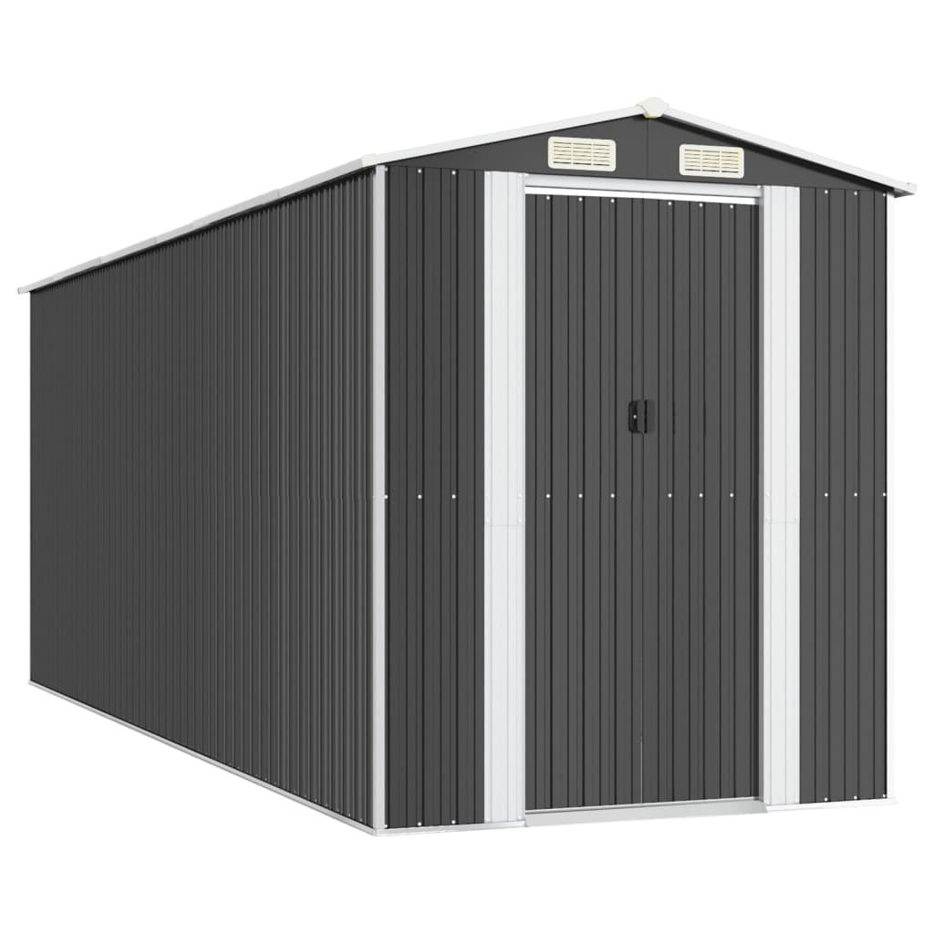 Vidaxl jardin hangar 192x523x223 cm anthracite en acier galvanisé -colore