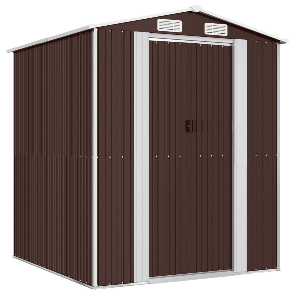 SHED JARDINE VIDAXL 192X191X223 CM en acier galvanisé brun foncé