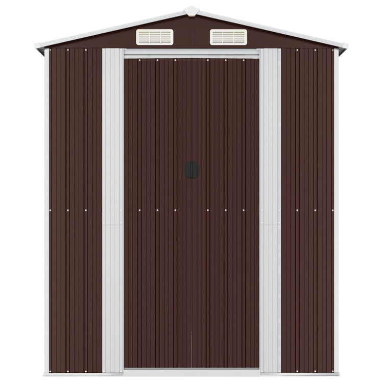 SHED JARDINE VIDAXL 192X191X223 CM en acier galvanisé brun foncé