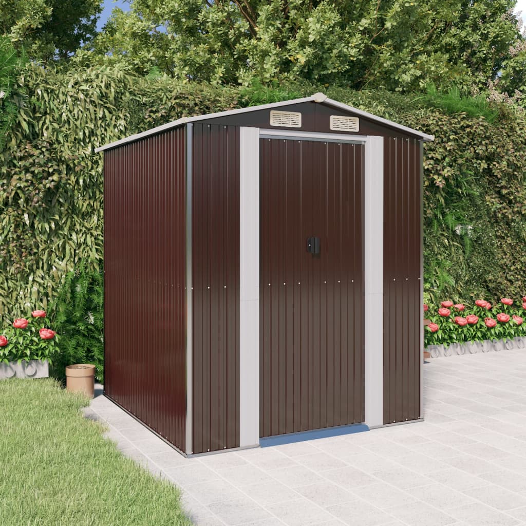 SHED JARDINE VIDAXL 192X191X223 CM en acier galvanisé brun foncé