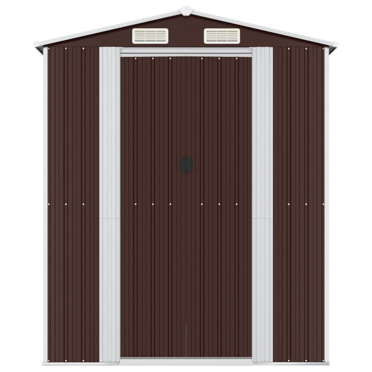 SHED JARDINE VIDAXL 192X440X223 CM en acier galvanisé brun foncé