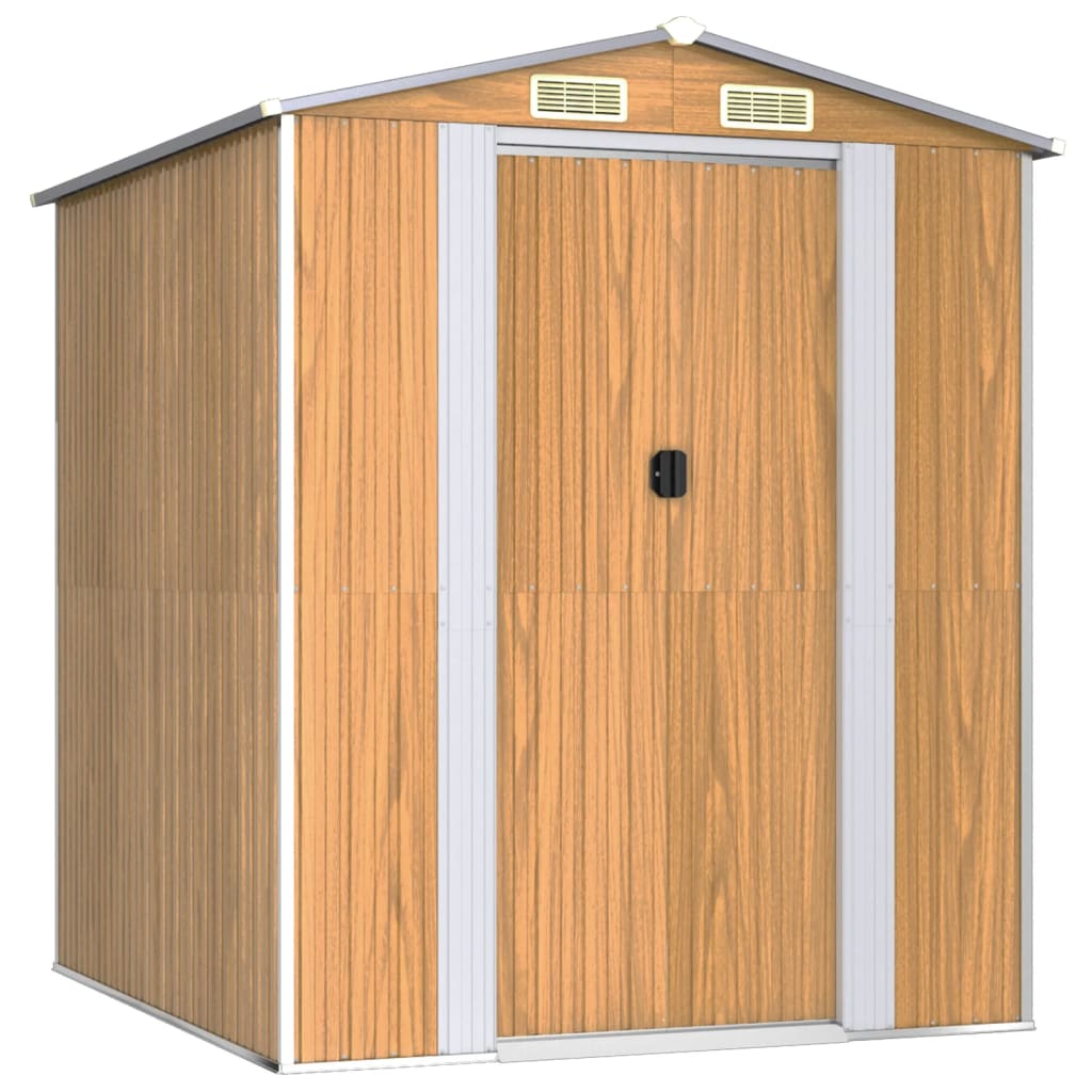 SHED JARDINE VIDAXL 192X191X223 CM en acier galvanisé brun clair