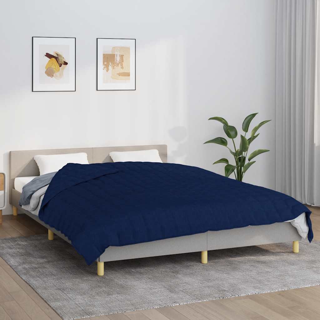 VIDAXL FAIBLAGE COUVERTURE 200X225 cm 9 kg de tissu bleu