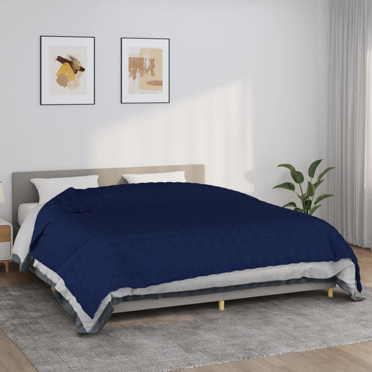 VIDAXL FAIBLAGE COUVERTURE 235x290 cm 15 kg de tissu bleu