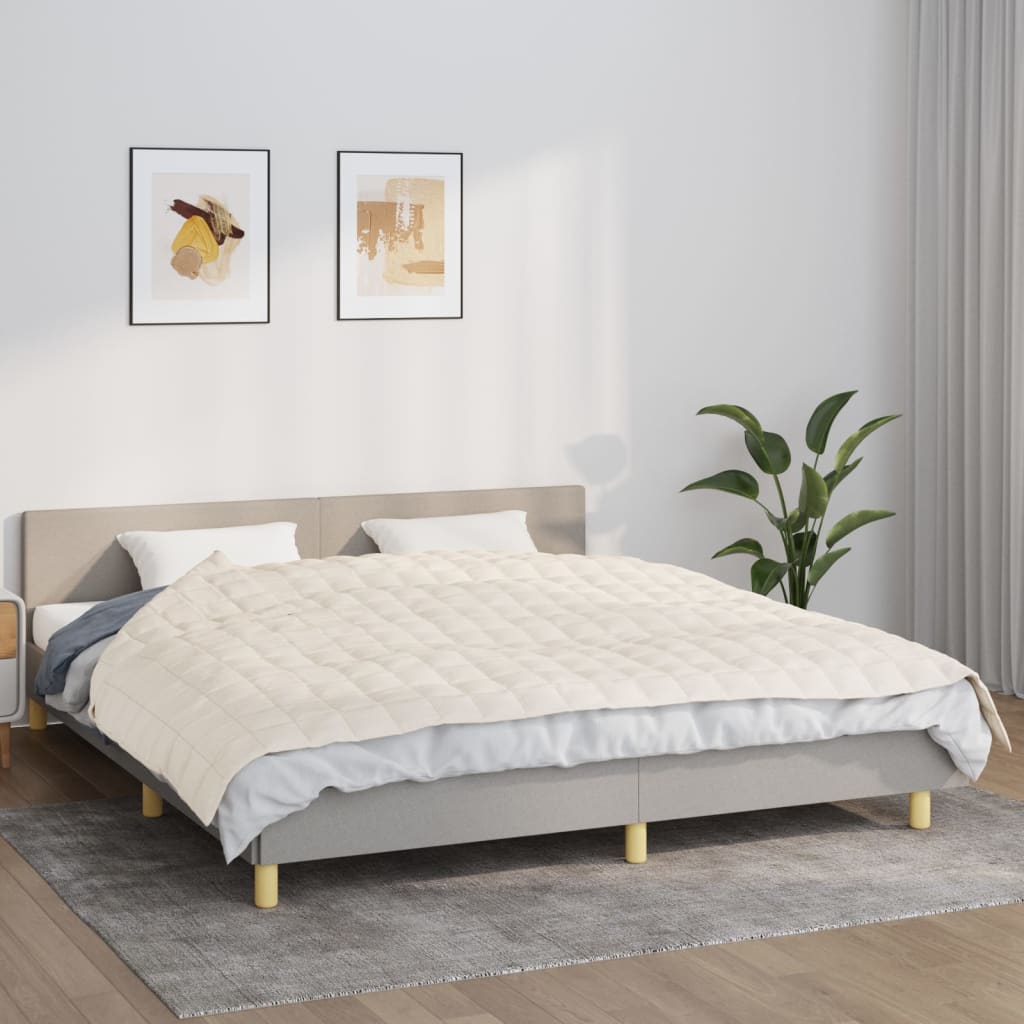 VIDAXL FAIBLAGE COUVERTURE 155X220 cm 11 kg Tissu léger Crème