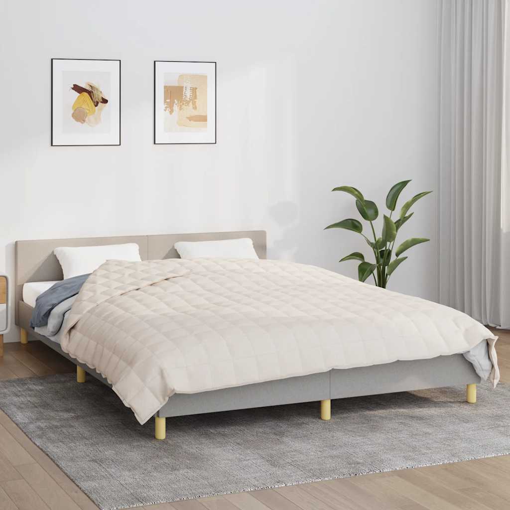 Vidaxl Faibleage Couverture 200x225 cm 9 kg Tissu léger Crème