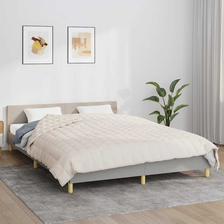 Vidaxl Faibleage Couverture 200x225 cm 9 kg Tissu léger Crème