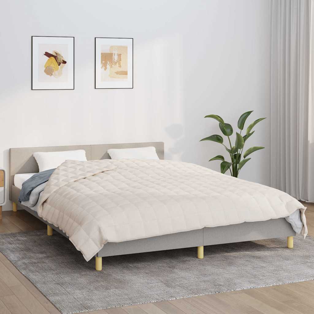 Vidaxl Faibleage Couverture 200x225 cm 13 kg Tissu léger Crème