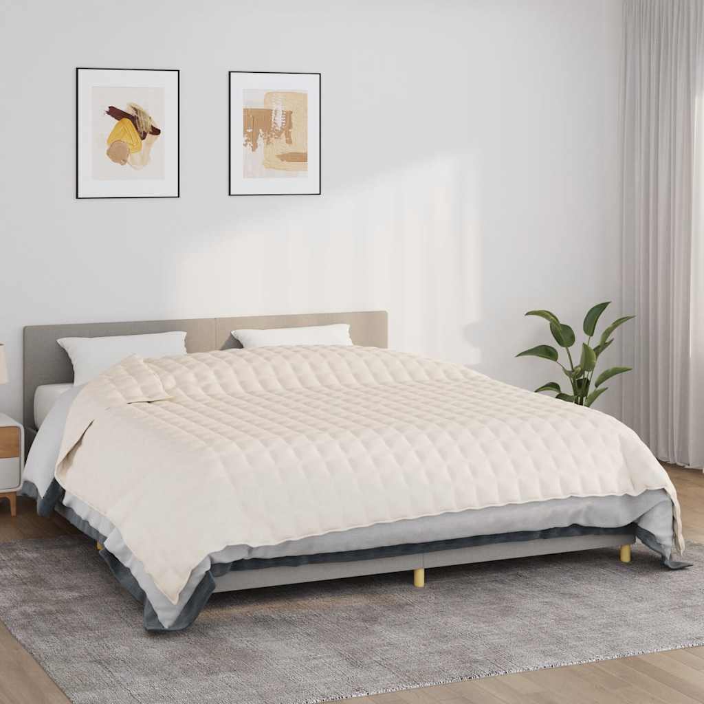 VIDAXL FAIBLAGE COUVERTURE 220X260 CM 15 kg Crème légère en tissu -colore