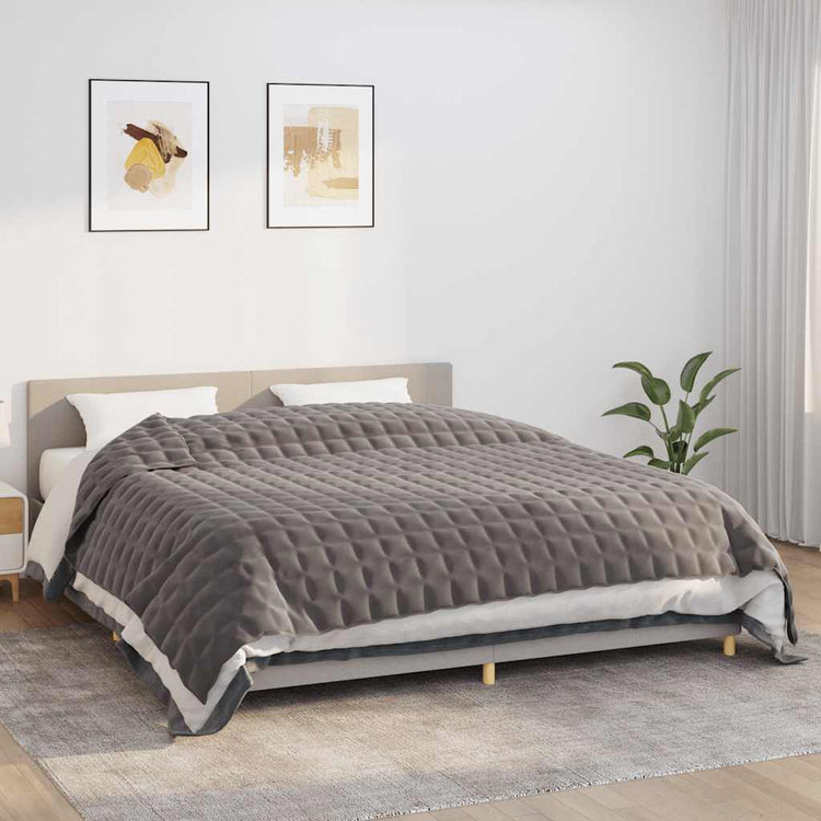 VIDAXL FAIBLAGE COUVERTURE 235x290 cm 15 kg de gris de tissu