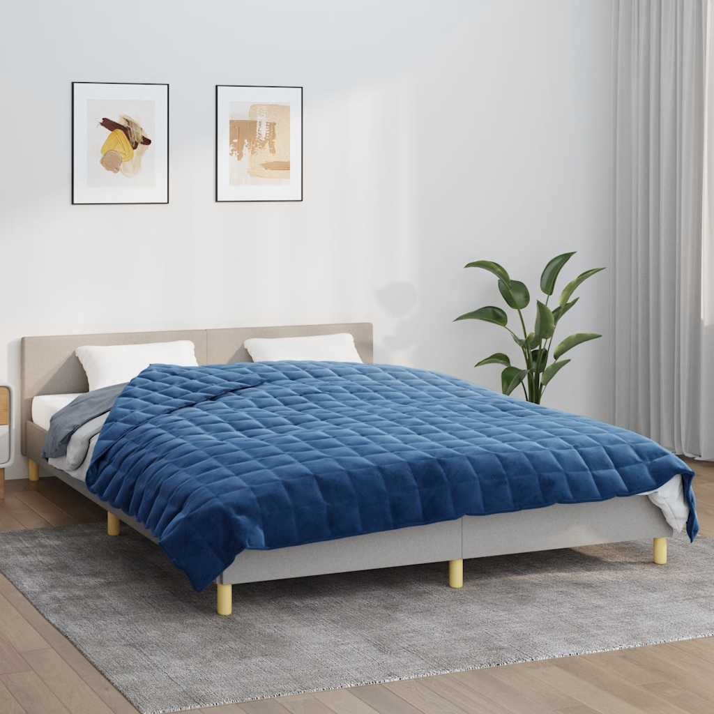 VIDAXL FAIBLAGE COUVERTURE 200X225 cm 9 kg de tissu bleu