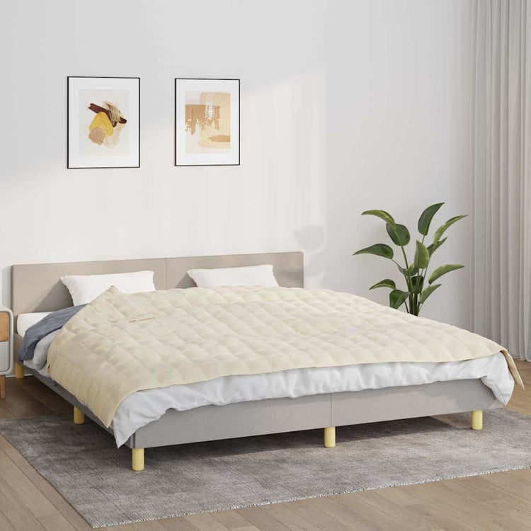 VIDAXL FAIBLAGE COUVERTURE 155X220 CM 7 kg Tissu Light Cream -Colored