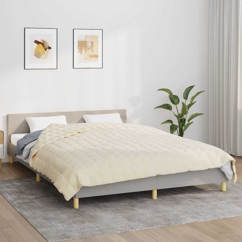 Vidaxl Faibleage Couverture 200x225 cm 9 kg Tissu léger Crème