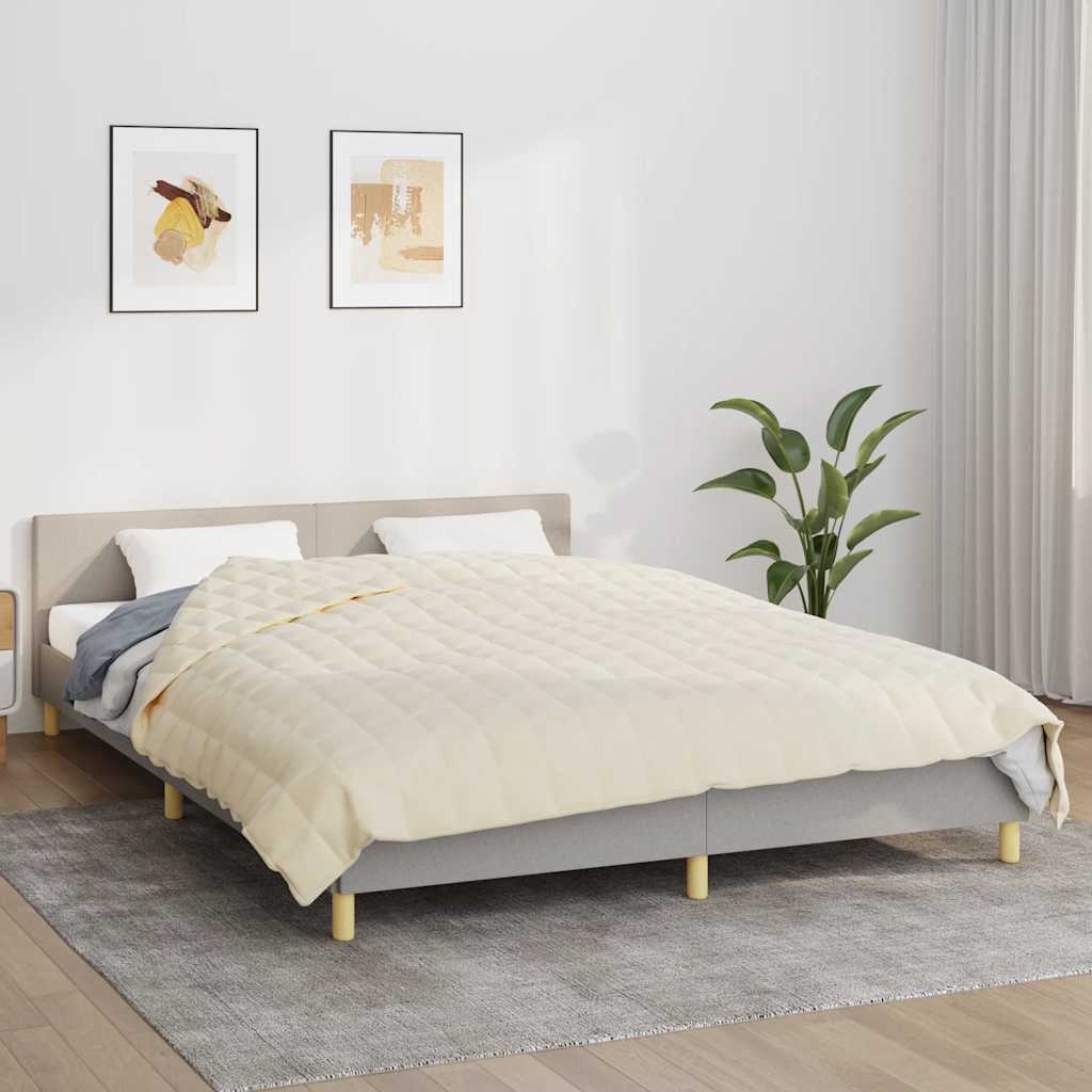 Vidaxl Faibleage Couverture 200x225 cm 13 kg Tissu léger Crème