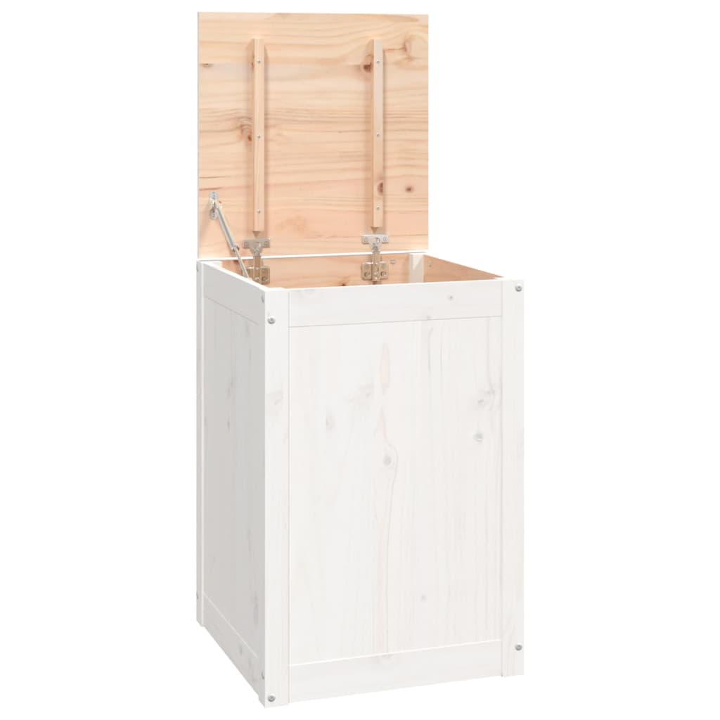 Panier à laverie Vidaxl 44x44x66 cm Pine solide blanc