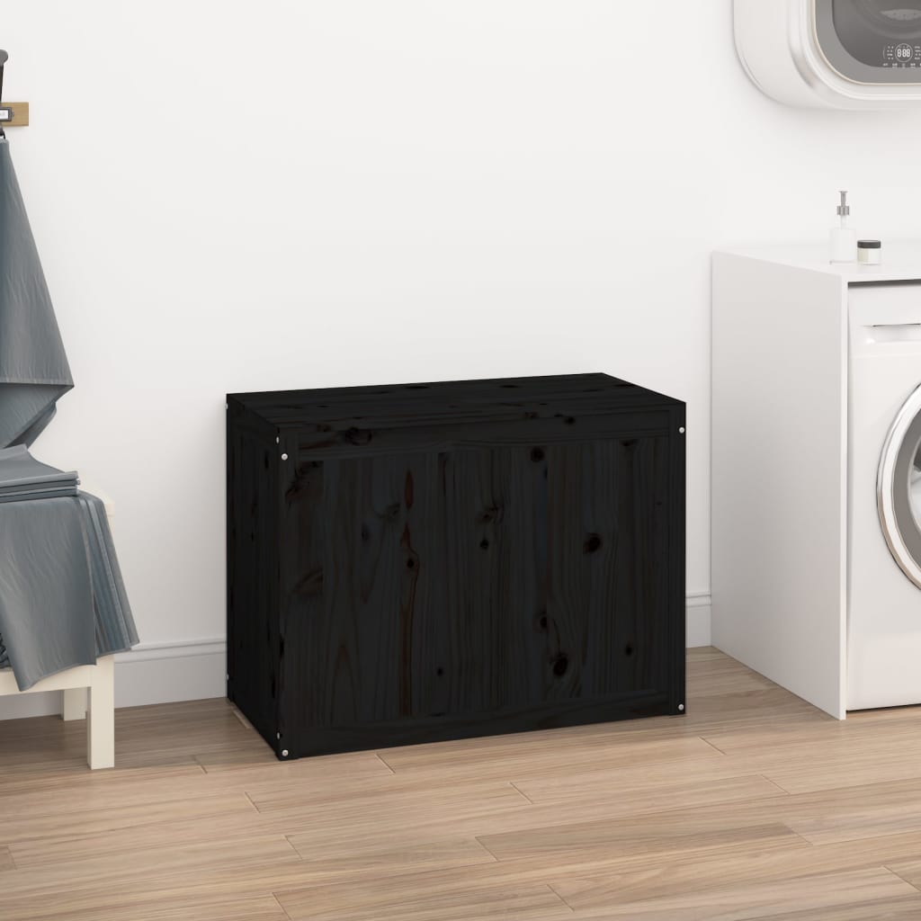 Vidaxl Basket 88.5x44x66 cm Pine solide noir
