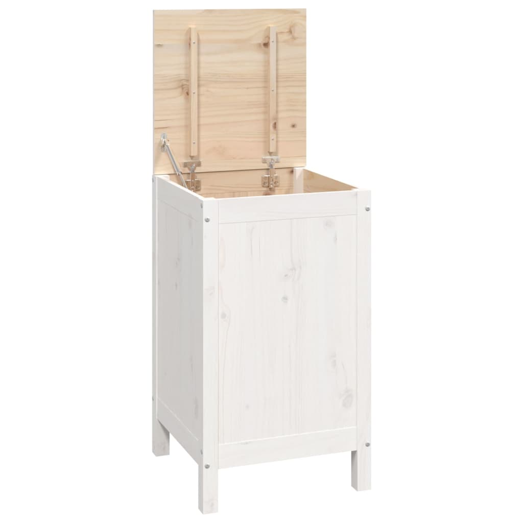 Panier à laverie Vidaxl 44x44x76 cm Pine solide blanc