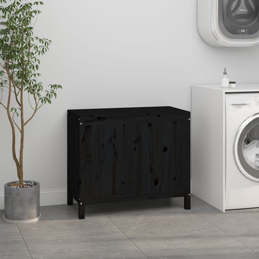Vidaxl Basket 88.5x44x76 cm Pine solide noir