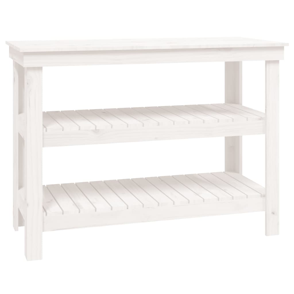 Vidaxx établi 110,5x50x80 cm bois de pin massif blanc