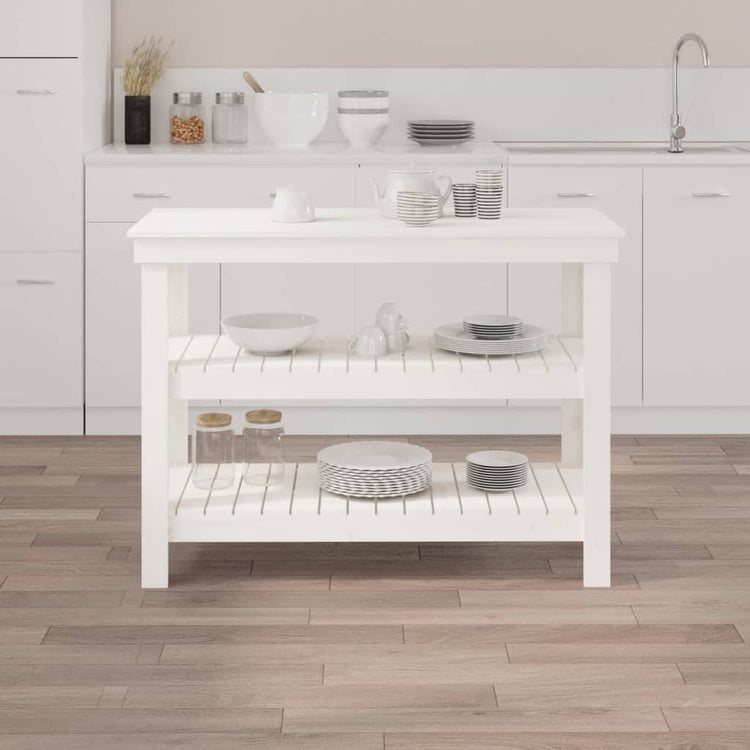 Vidaxx établi 110,5x50x80 cm bois de pin massif blanc