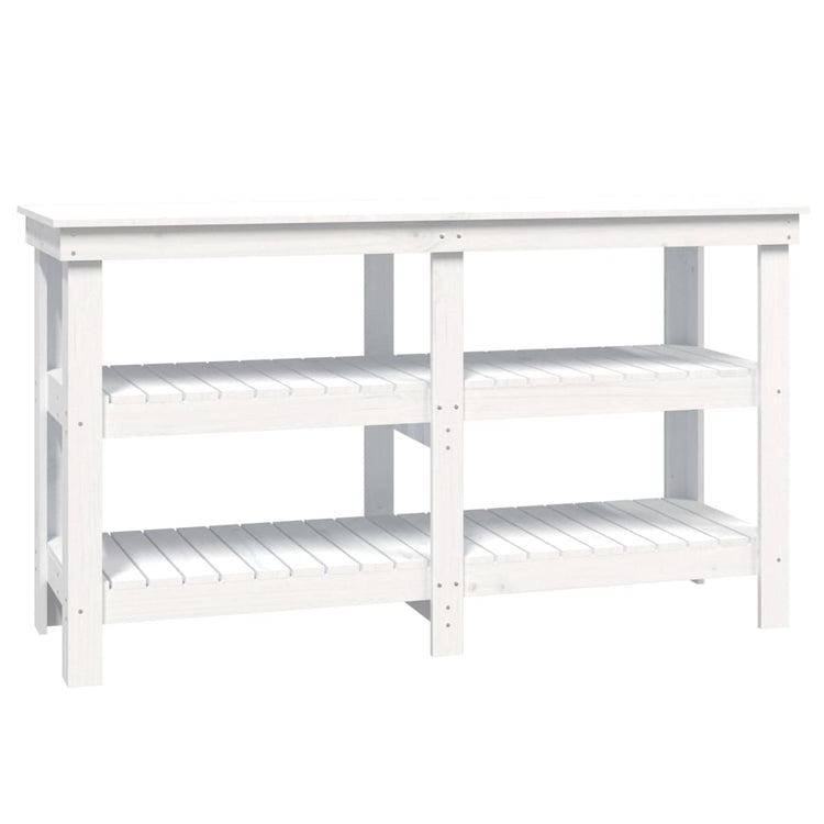 Vidaxl Workbench 142.5x50x80 cm Pine solide blanc