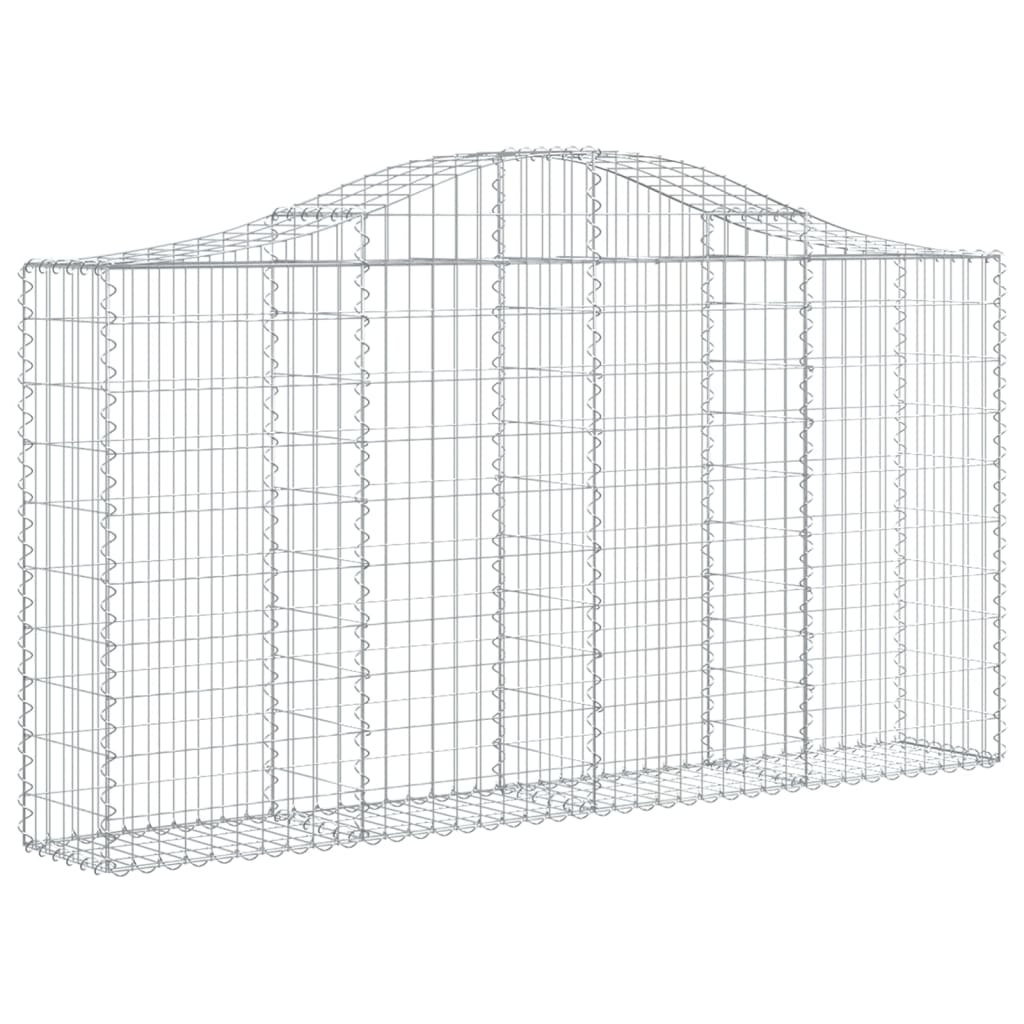 Vidaxl schanskorf voûté 200x30x100 120 cm fer galvanisé
