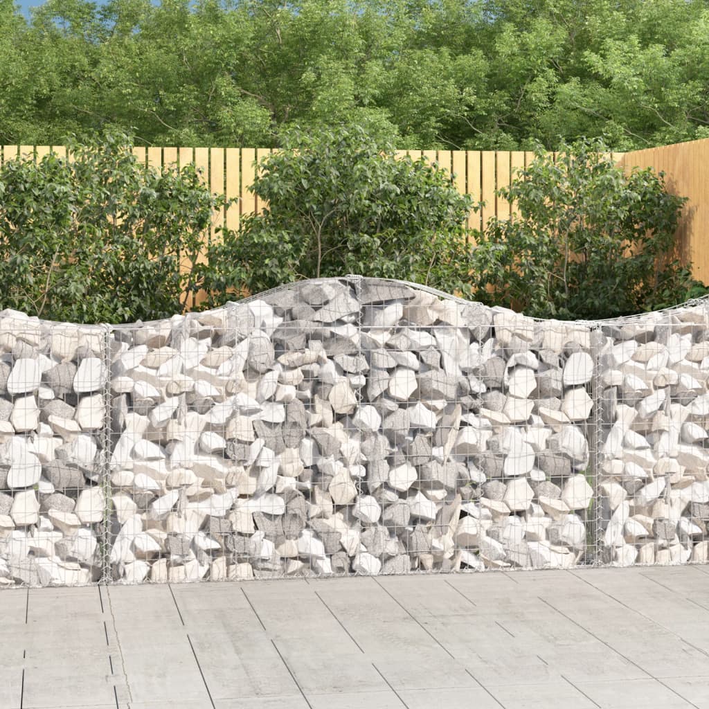 Vidaxl schanskorf voûté 200x30x100 120 cm fer galvanisé