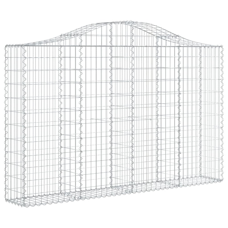 Vidaxl schanskorf voûté 200x30x120 140 cm fer galvanisé
