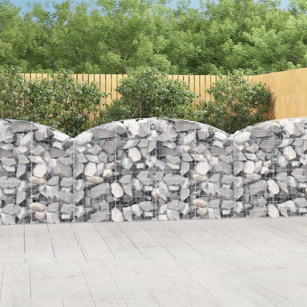 Vidaxl schanskorf voûté 200x30x100 120 cm fer galvanisé