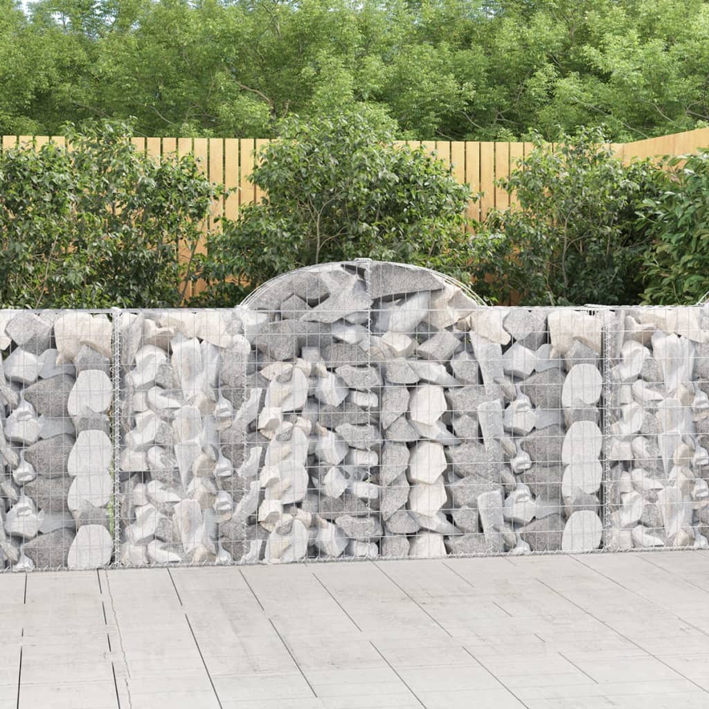 Vidaxl schanskorf voûté 200x30x100 120 cm fer galvanisé