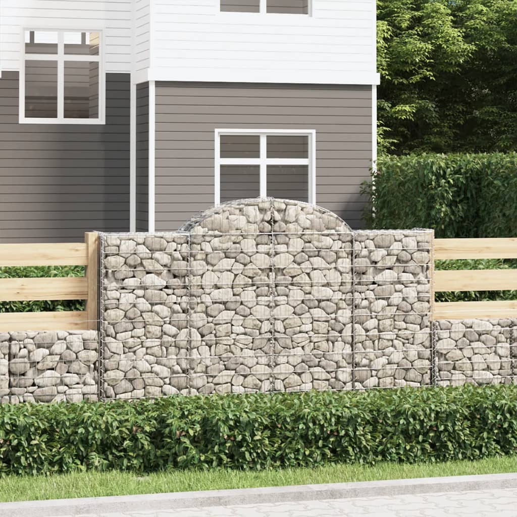 Vidaxl schanskorf voûté 200x30x120 140 cm fer galvanisé