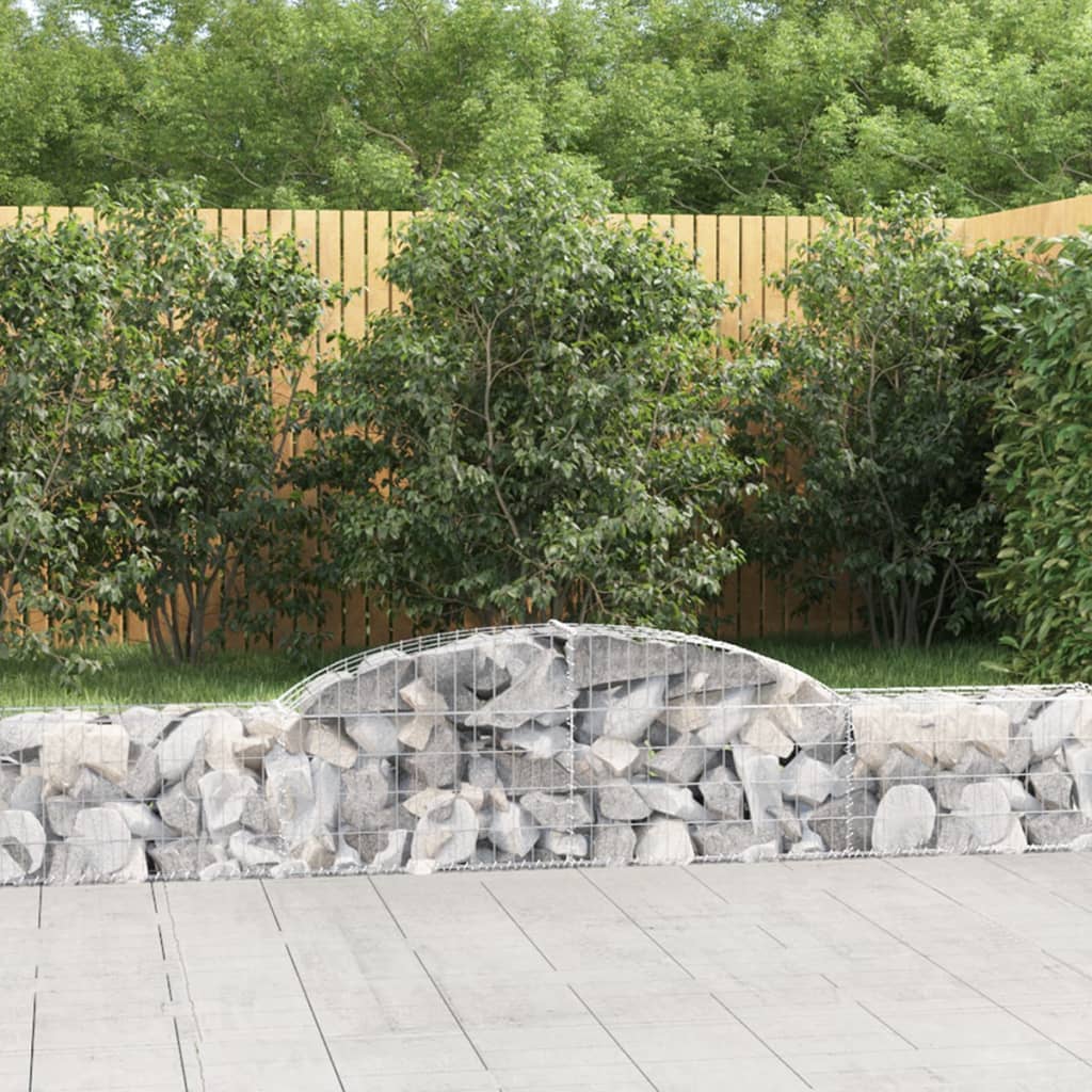 Vidaxl schanskorf voûté 300x30x40 60 cm fer galvanisé