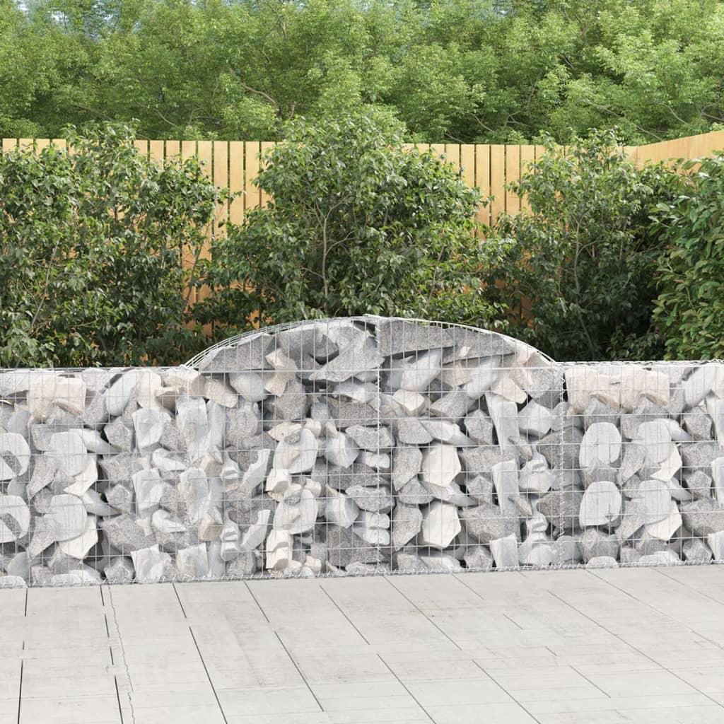 Vidaxl schanskorf voûté 300x30x80 100 cm fer galvanisé