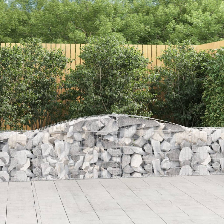 Vidaxl schanskorf voûté 400x30x60 80 cm fer galvanisé