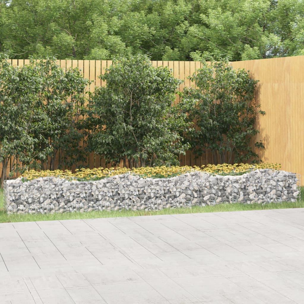 Vidaxl Schanskorf a augmenté de 400x50x50 cm de fer galvanisé