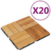 Vidaxl Terrace Tiles 20 pcs 30x30 cm en bois solide en bois
