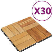 Vidaxl Terrace Tiles 30 PCS 30x30 cm en bois solide en bois - afbeelding 2