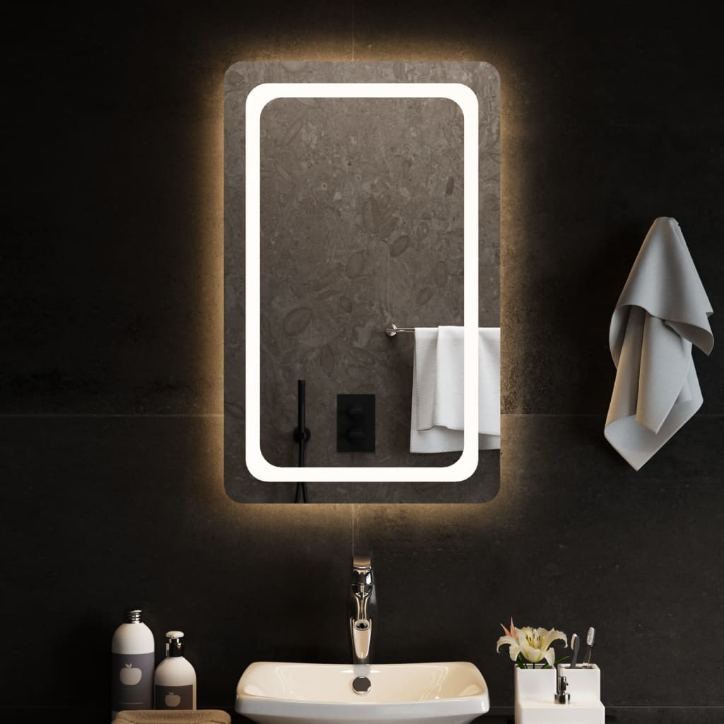 Miroir de salle de bain Vidaxl LED 50x80 cm