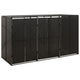 Stockage de conteneur vidaxl triple 207x80x117 cm poly rattan noir
