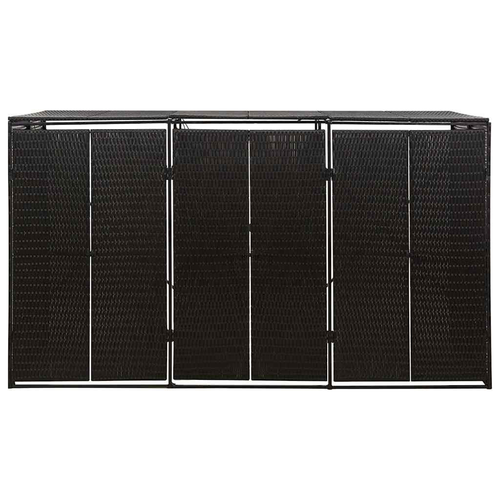 Stockage de conteneur vidaxl triple 207x80x117 cm poly rattan noir