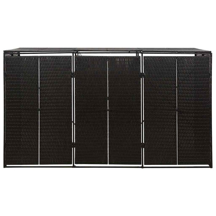 Stockage de conteneur vidaxl triple 207x80x117 cm poly rattan noir