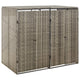 Stockage de conteneur Vidaxl Double 140x80x117 cm Gray en rotin polyvalent