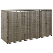 Stockage de conteneur Vidaxl STRÉBBEL 207X80X117 CM POLY RATTAN GRY - afbeelding 1