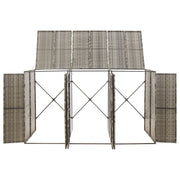 Stockage de conteneur Vidaxl STRÉBBEL 207X80X117 CM POLY RATTAN GRY - afbeelding 3