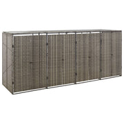 Stockage de conteneurs vidaxl quatre-temps 274x80x117 cm en gris de rattan poly - afbeelding 4