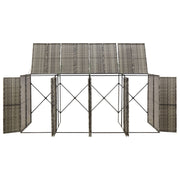 Stockage de conteneurs vidaxl quatre-temps 274x80x117 cm en gris de rattan poly - afbeelding 6