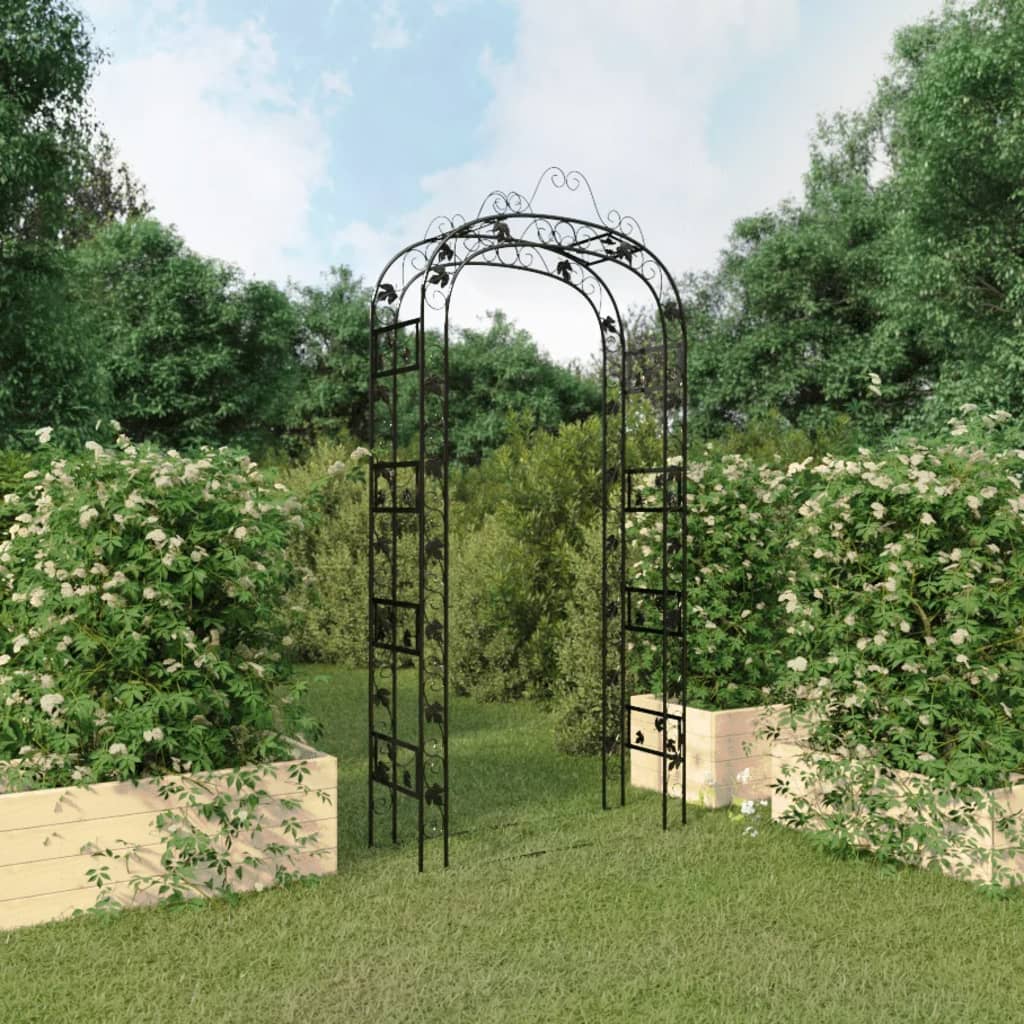 Vidaxl Gardenbog 116x45x240 cm en acier noir
