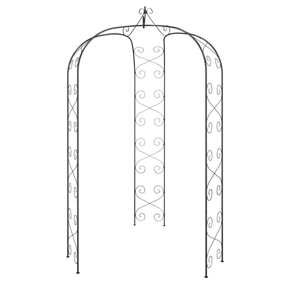 Vidaxl jardin arc Ø180x255 cm en acier noir