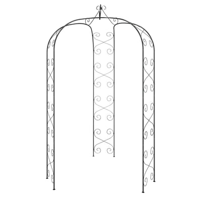 Vidaxl jardin arc Ø180x255 cm en acier noir
